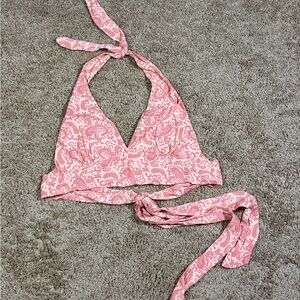 Cotton Candy Pink Paisley Tie-Back Halter Top